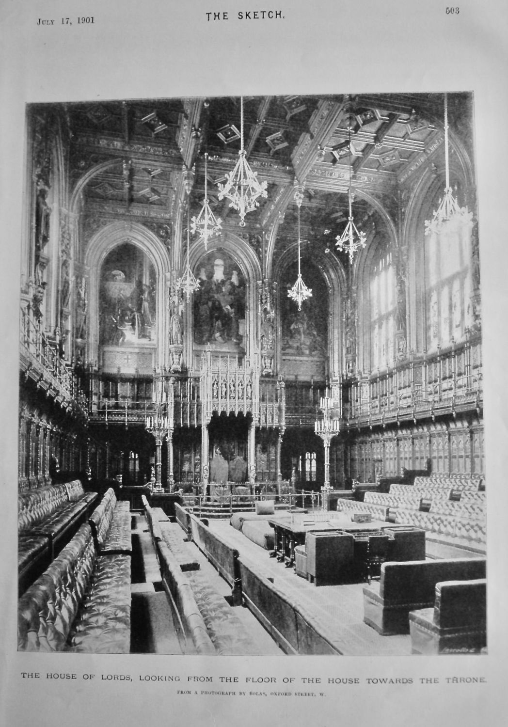 The House of Lords, Looking from the Floor of the House towards the Throne.