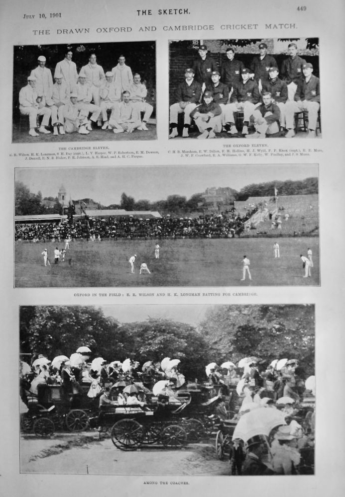 The Drawn Oxford  and Cambridge Cricket Match. 1901.