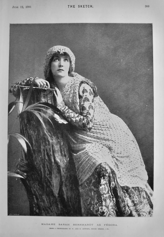 Madame Sarah Bernhardt as Fedora.  1901.