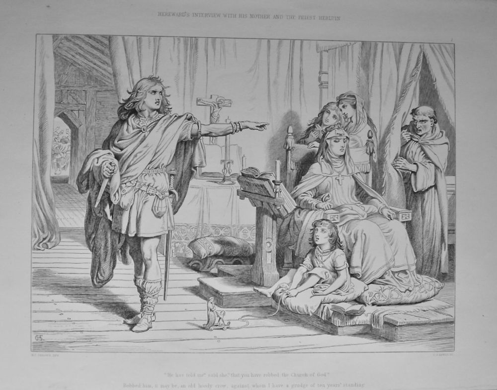 Hereward's interview with his Mother and the Priest Herluin.  1870.