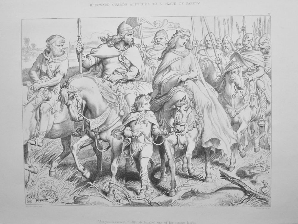 Hereward Guards Alftruda to a Place of Safety.  1870.
