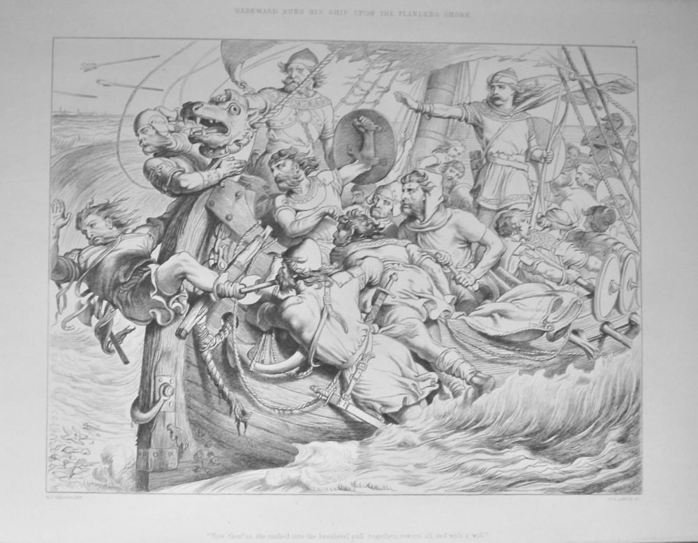 Hereward runs his Ship upon the Flanders Shore.  1870.