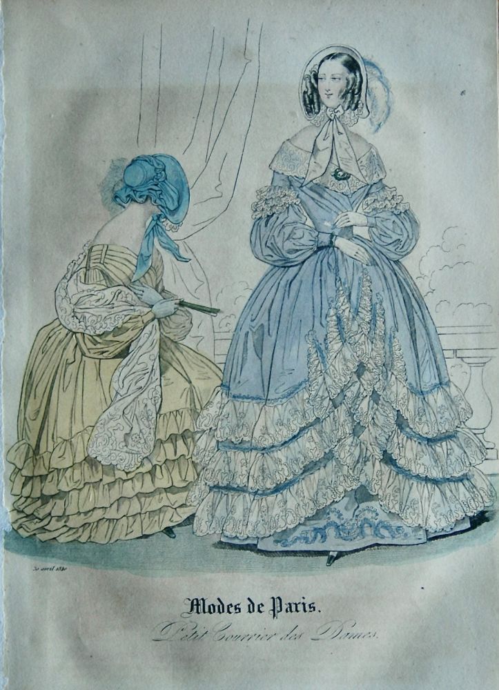 Modes de Paris.-  Petit Courrier des Dames.  1840.