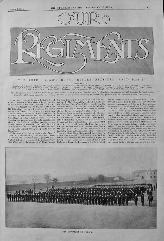 Our Regiments.: The Third King's Royal Rifles (Sixtieth Foot).- Part II.  1900.