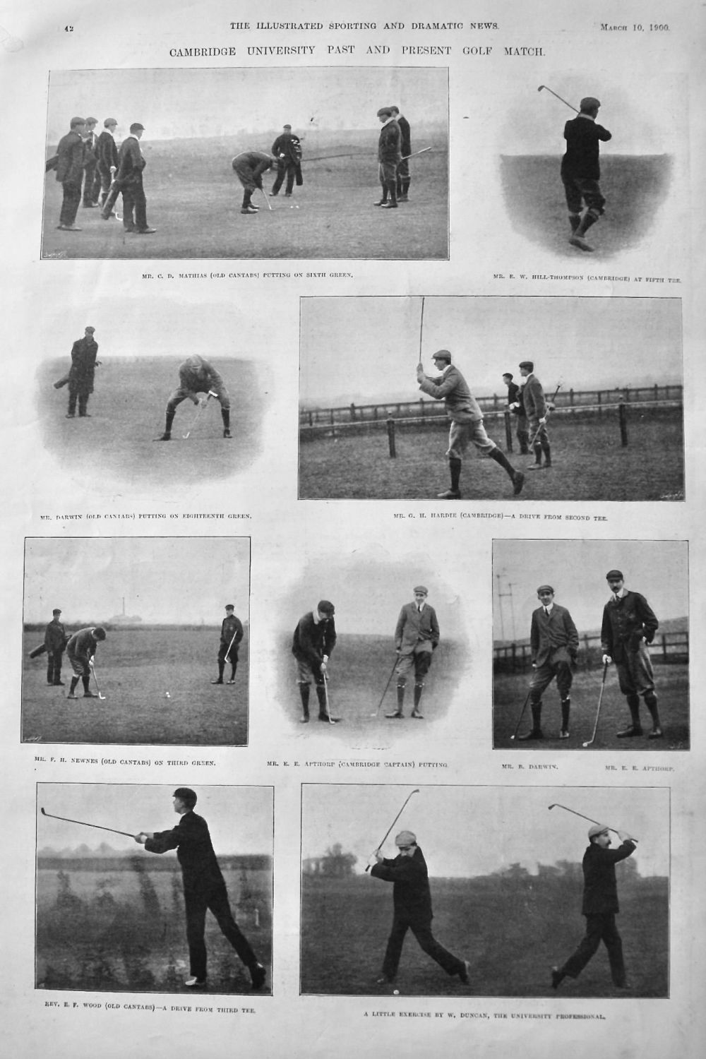 Cambridge University Past and Present Golf Match.  1900.