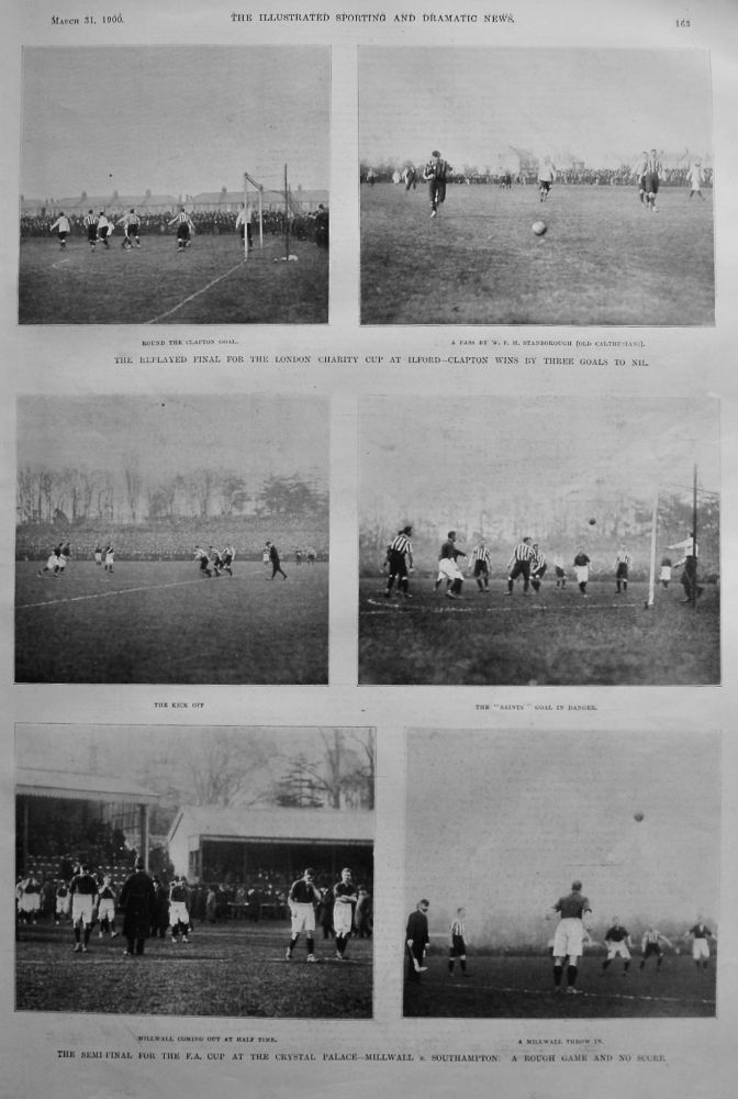 The Semi-Final for the F.A. Cup at the Crystal Palace- Millwall v. Southampton.  A Rough Game and no Score.  1900.