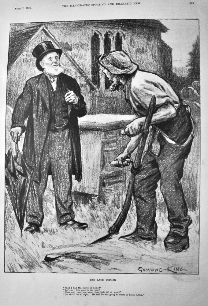 Gunning King   (The Late Lodger.)  1900.
