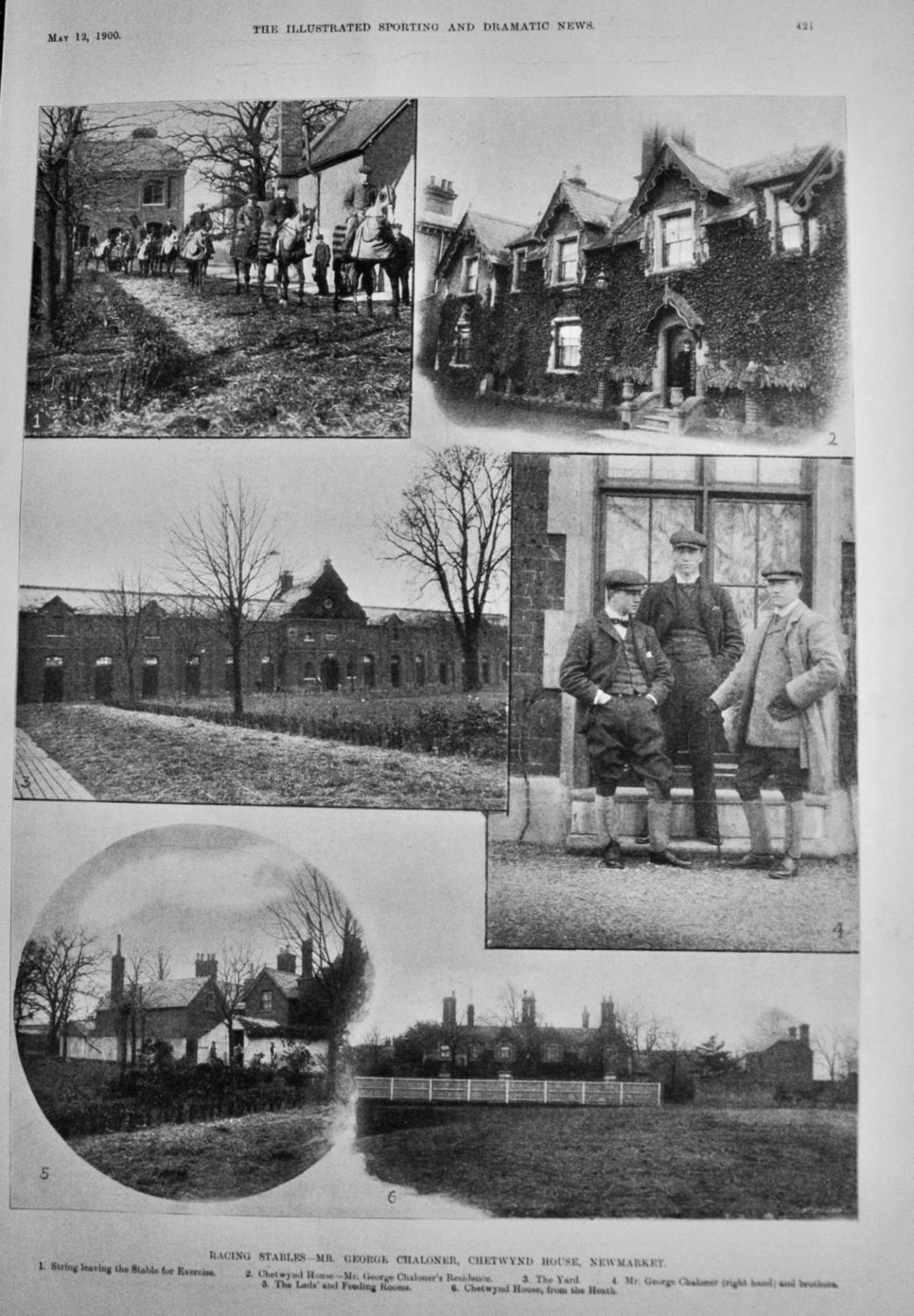 Racing Stables - Mr. George Chaloner, Chetwynd House, Newmarket.  1900.
