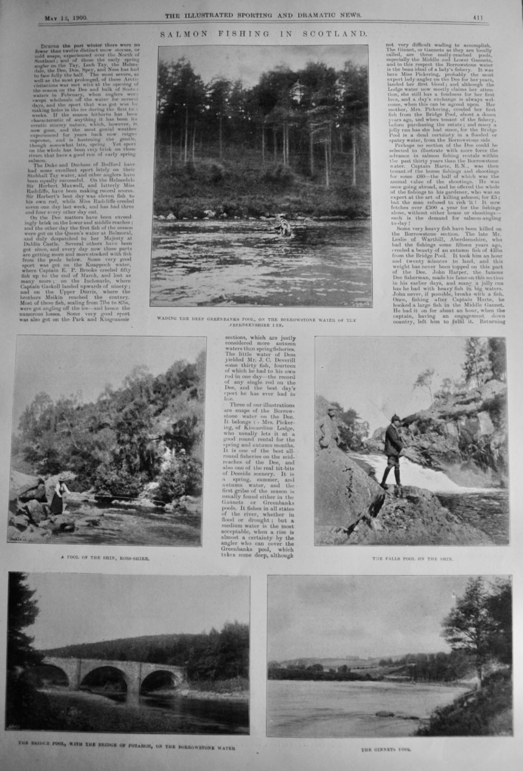 Salmon Fishing in Scotland.  1900.