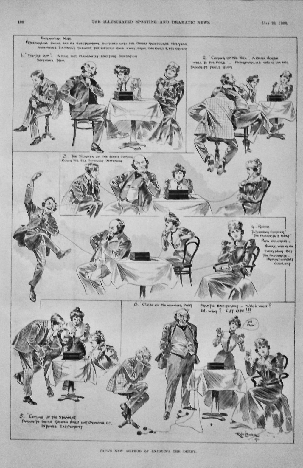 Papa's New Method of Enjoying the Derby. 1900.