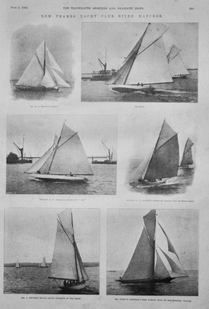 New Thames Yacht Club River Matches.  1900.