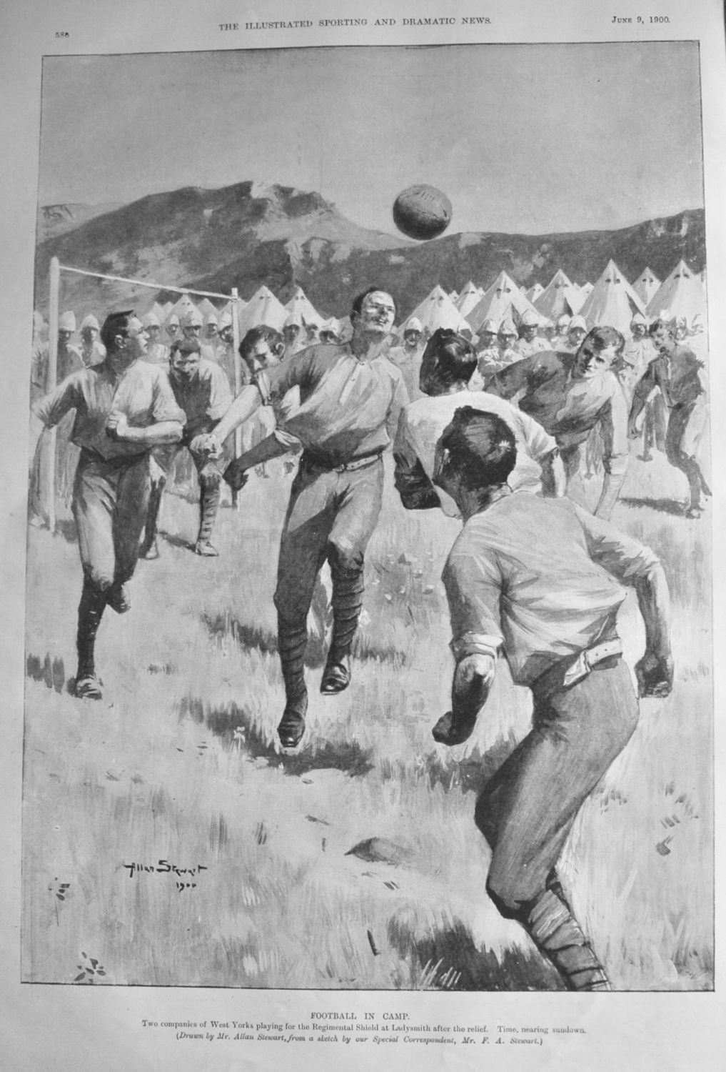 Football in Camp.  1900.