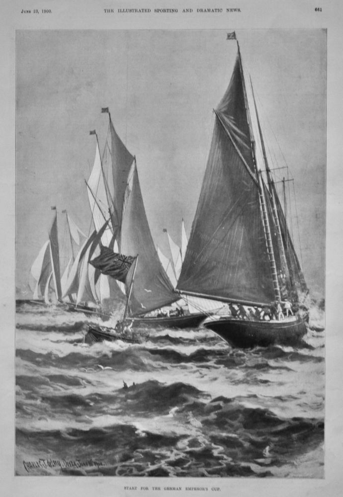 Start for the German Emperor's Cup.  1900. (Sailing).