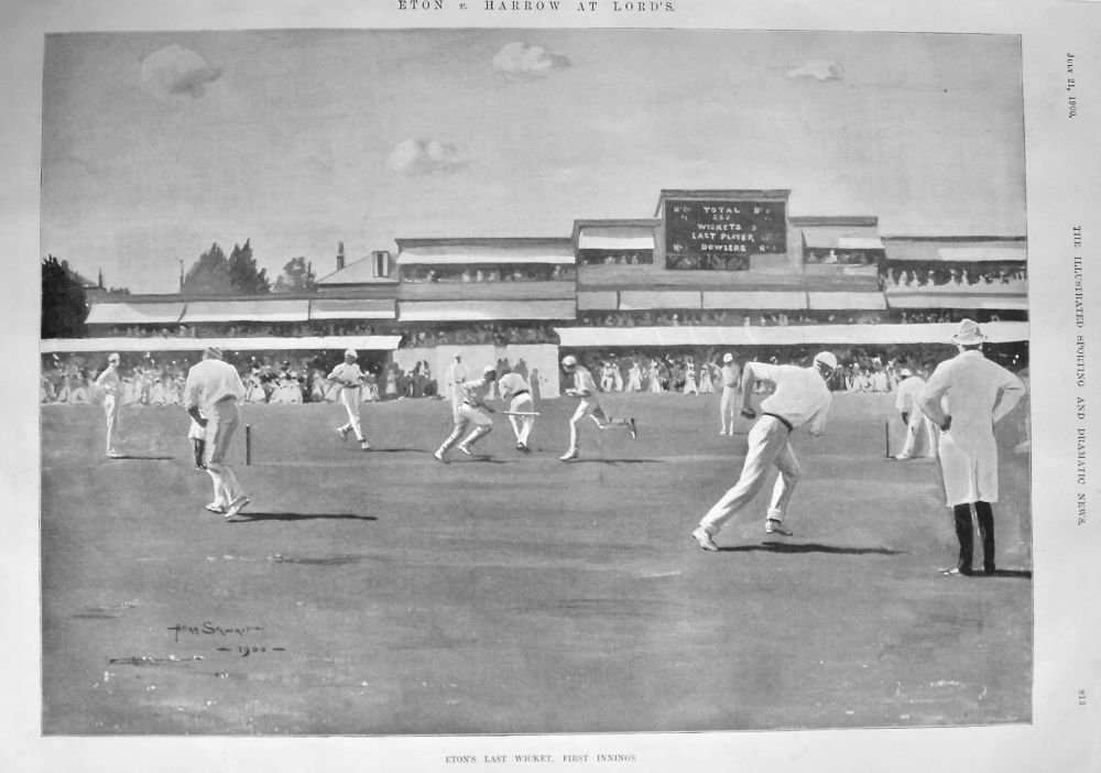 Eton v. Harrow at Lord's  (Eton's Last Wicket, First Innings.)  1900.