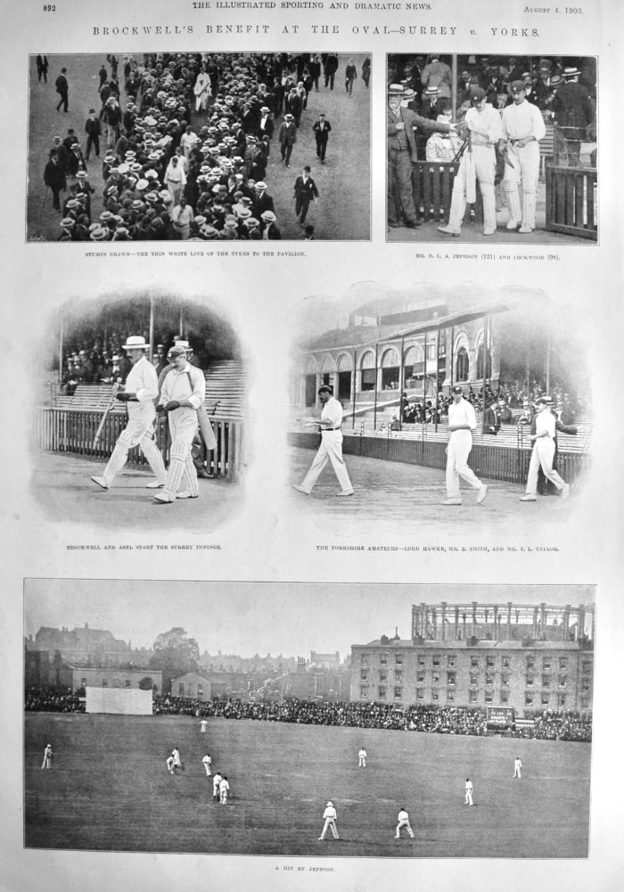 Brockwell's Benefit at the Oval - Surrey v. Yorks,  1900.
