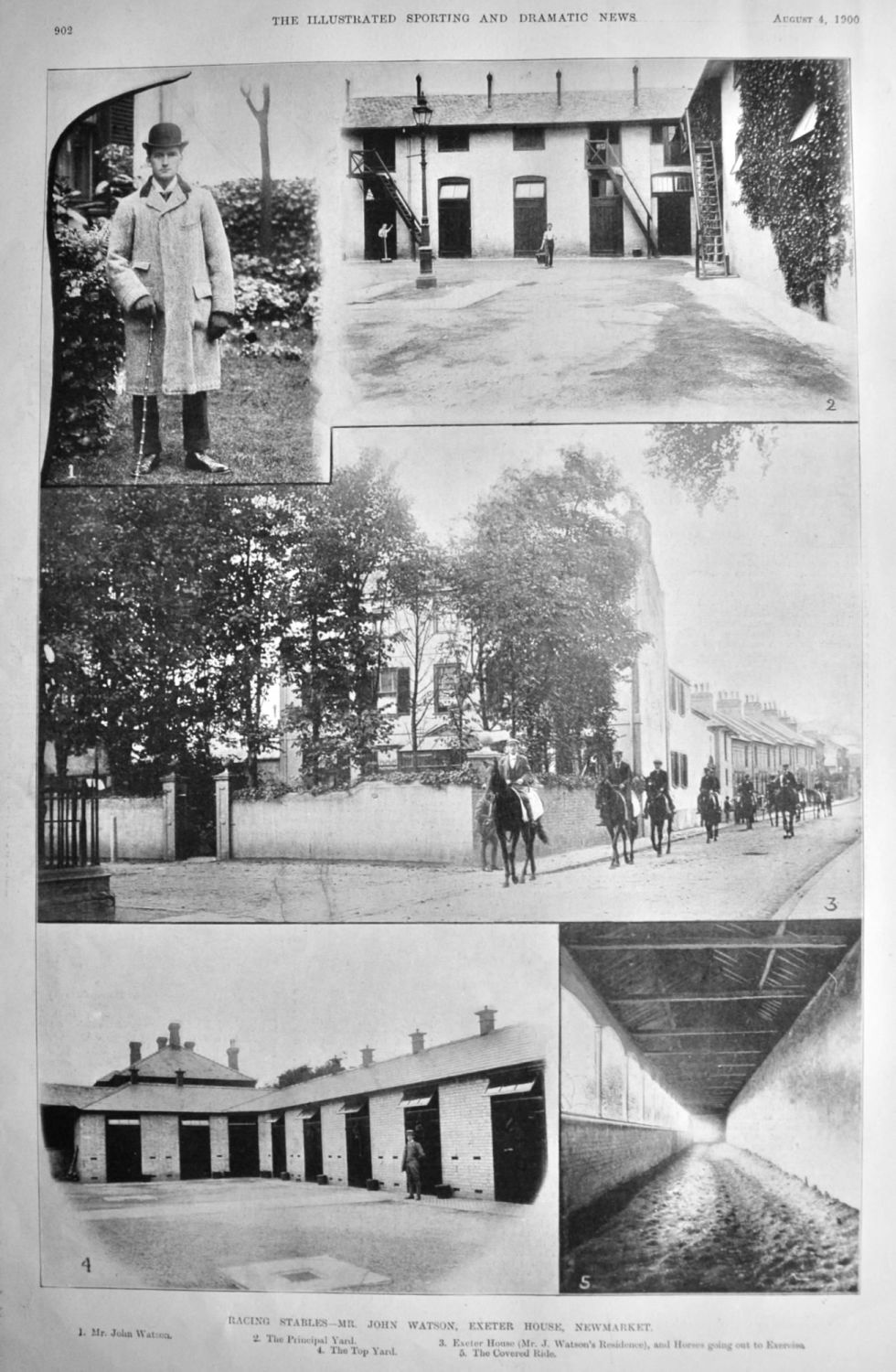 Racing Stables - Mr. John Watson, Exeter House, Newmarket.  1900.
