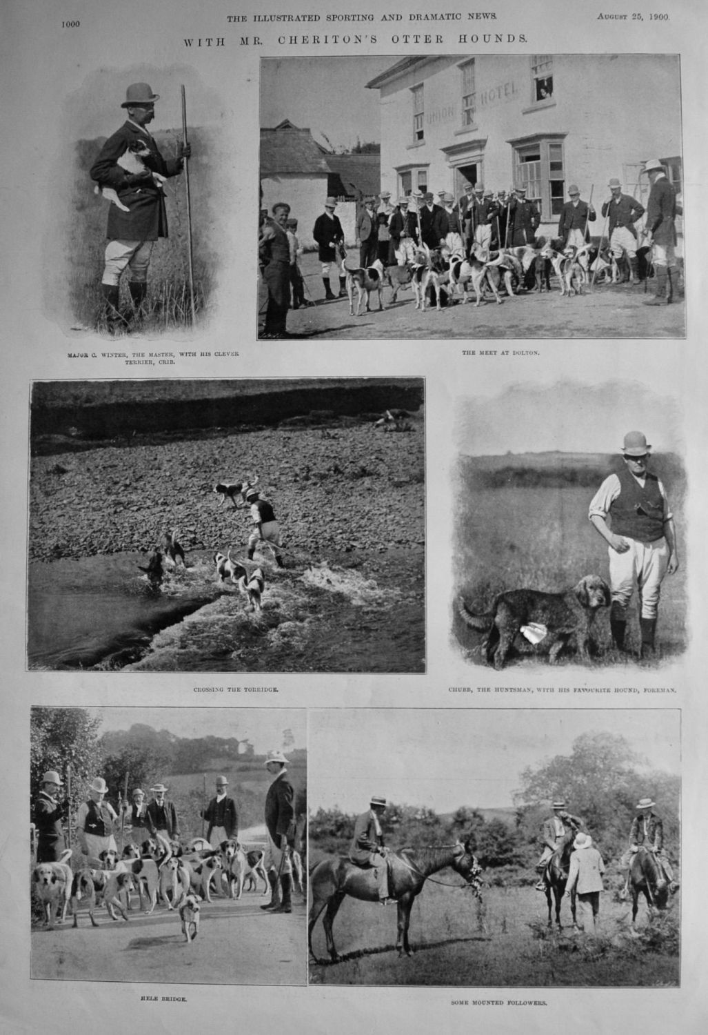 With Mr. Cheriton's Otter Hounds.  1900.