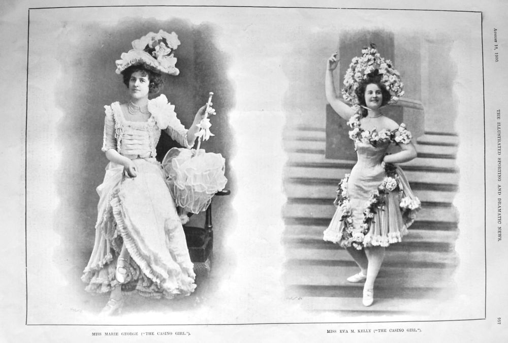 Miss Marie George  ("The Casino Girl.")   &   Miss Eva M. Kelly  ("The Casino Girl.").  1900.