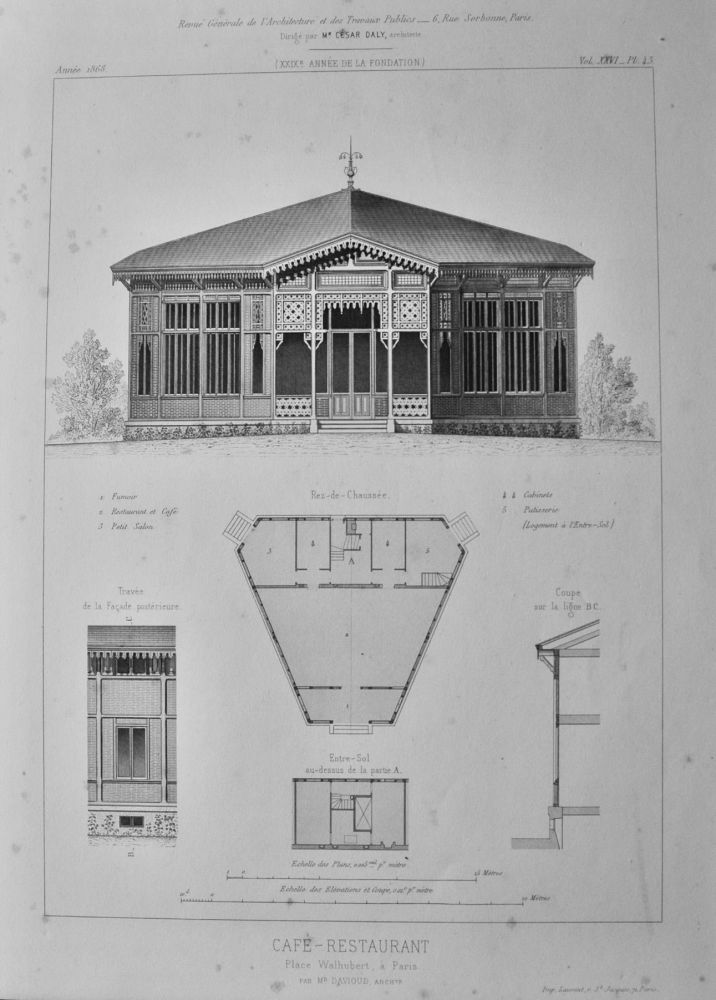 Cafe Restaurant, Walhulbert, a Paris.  1868