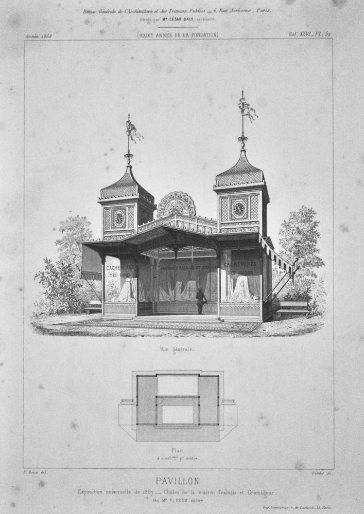 Pavillon. : Exposition universelle de 1867. Charles de la maison Franais et Cramagnac.  