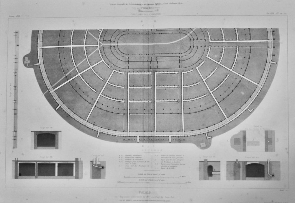 Palais.  de L'Exposition universelle de 1867__ Plan du Sous-Sol.  1868