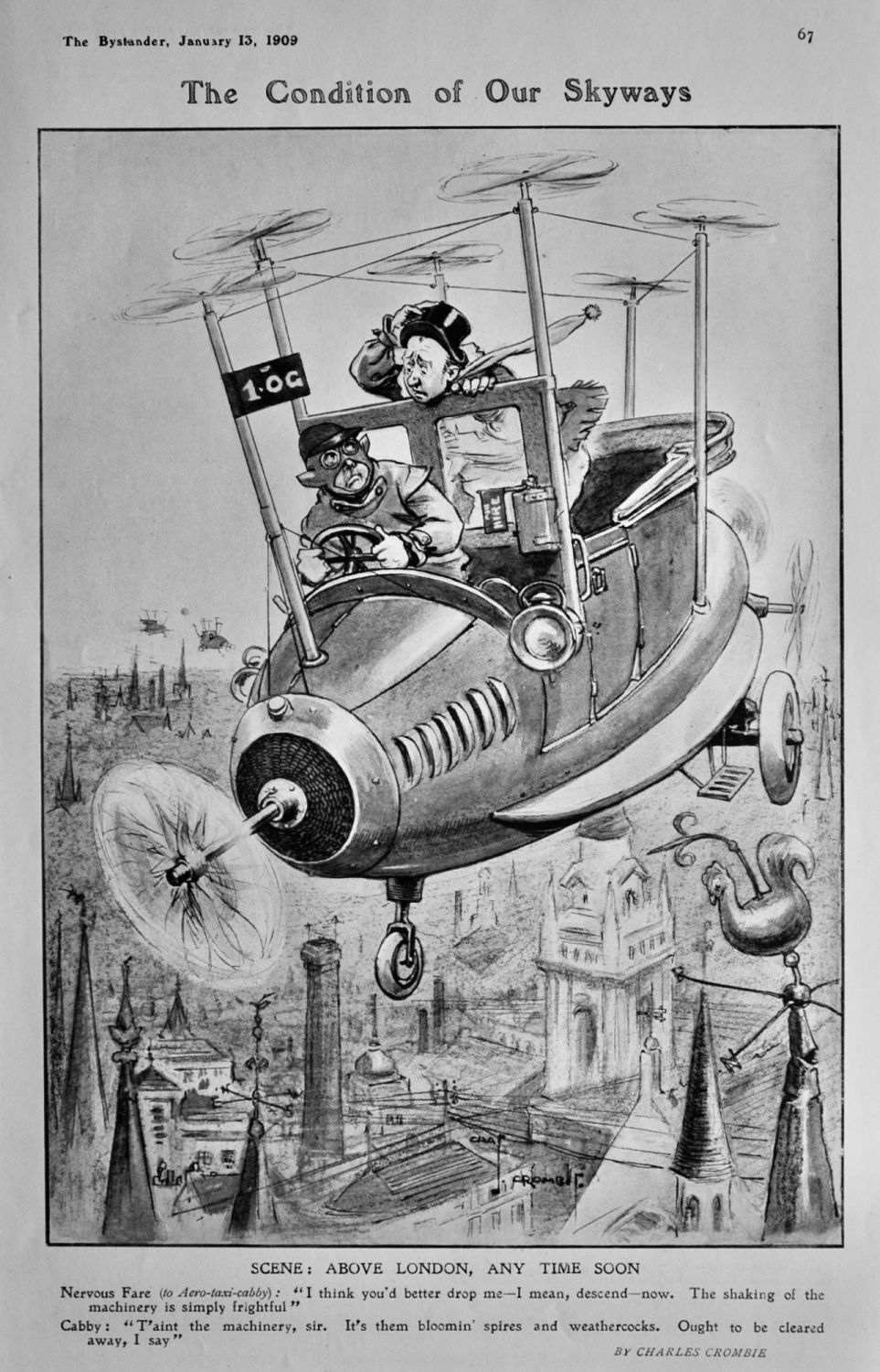 The Condition of Our Skyways :  Scene;  Above London, any time soon.  1909.