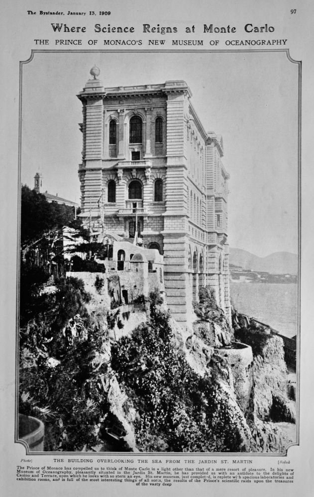 Where Science Reigns at Monte Carlo : The Prince of Monaco's New Museum of Oceanography.  1909.