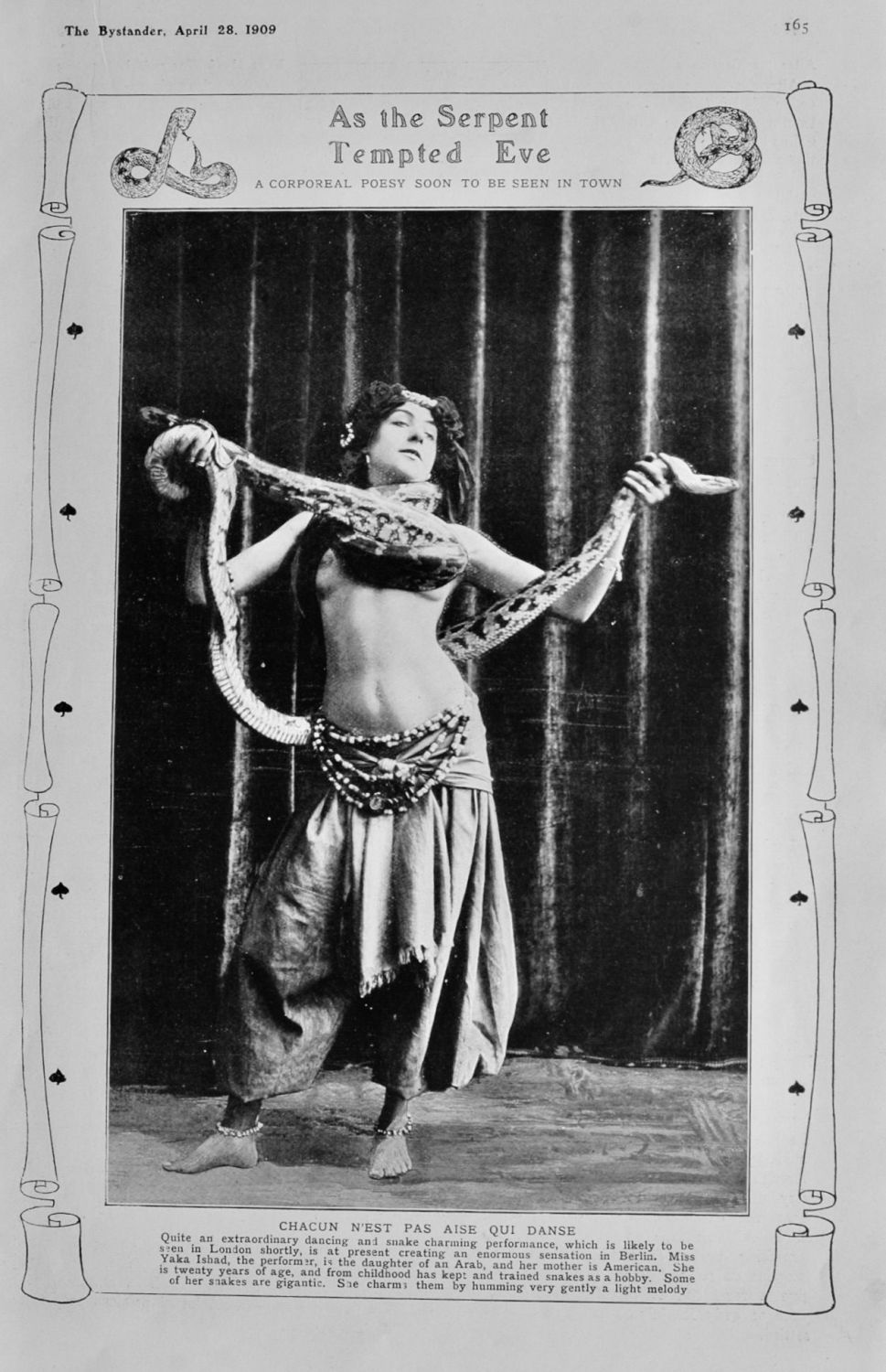 As the Serpent Tempted Eve.  (Snake charming)  1909.