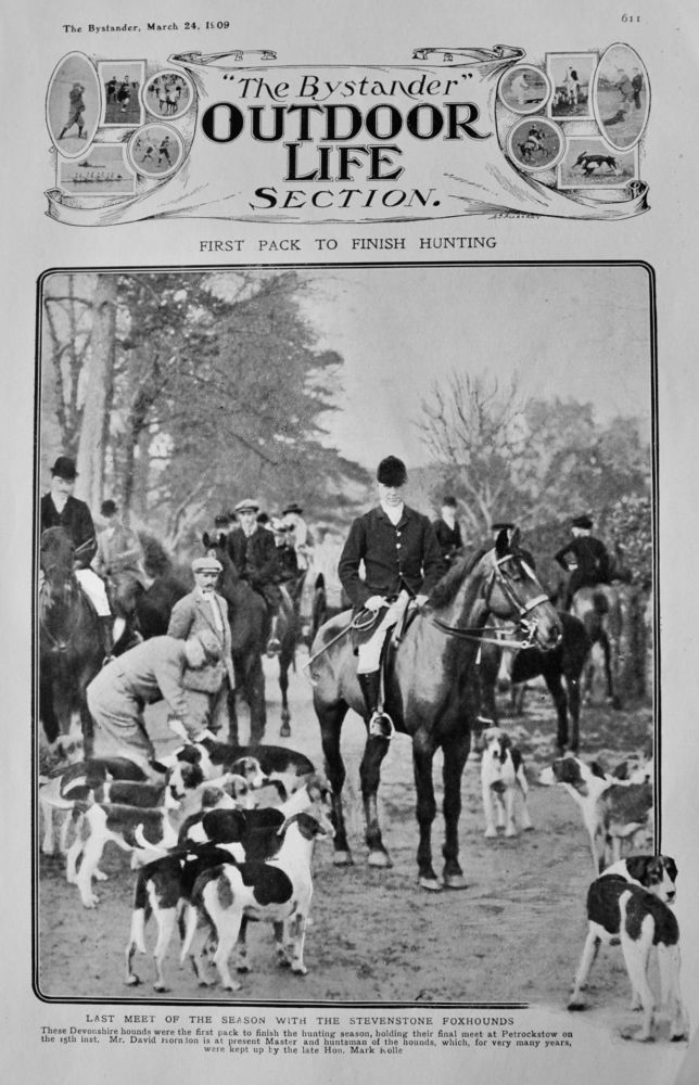 Last Meet of the Season with the Stevenstone Foxhounds. 1909.