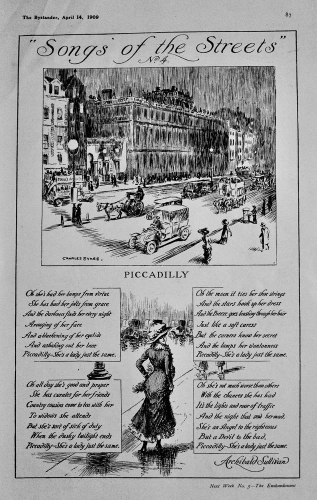"Songs of the Streets." No. 4.- "Piccadilly."  1909.