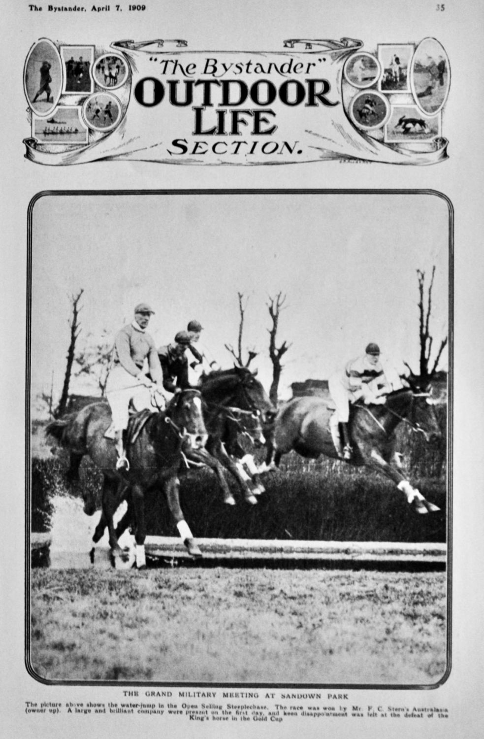 The Grand Military Meeting at Sandown Park.  1909.