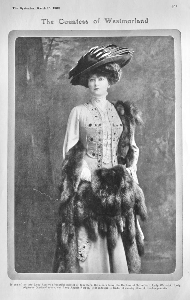 The Countess of Westmorland.  1909.