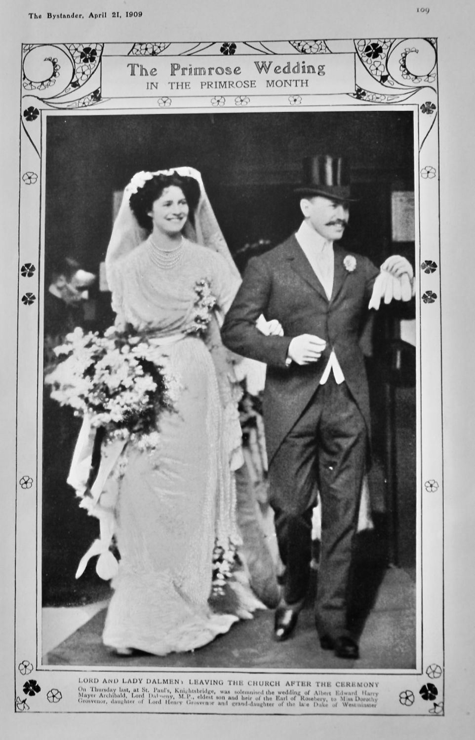 The Primrose Wedding in the Primrose Month.  1909.