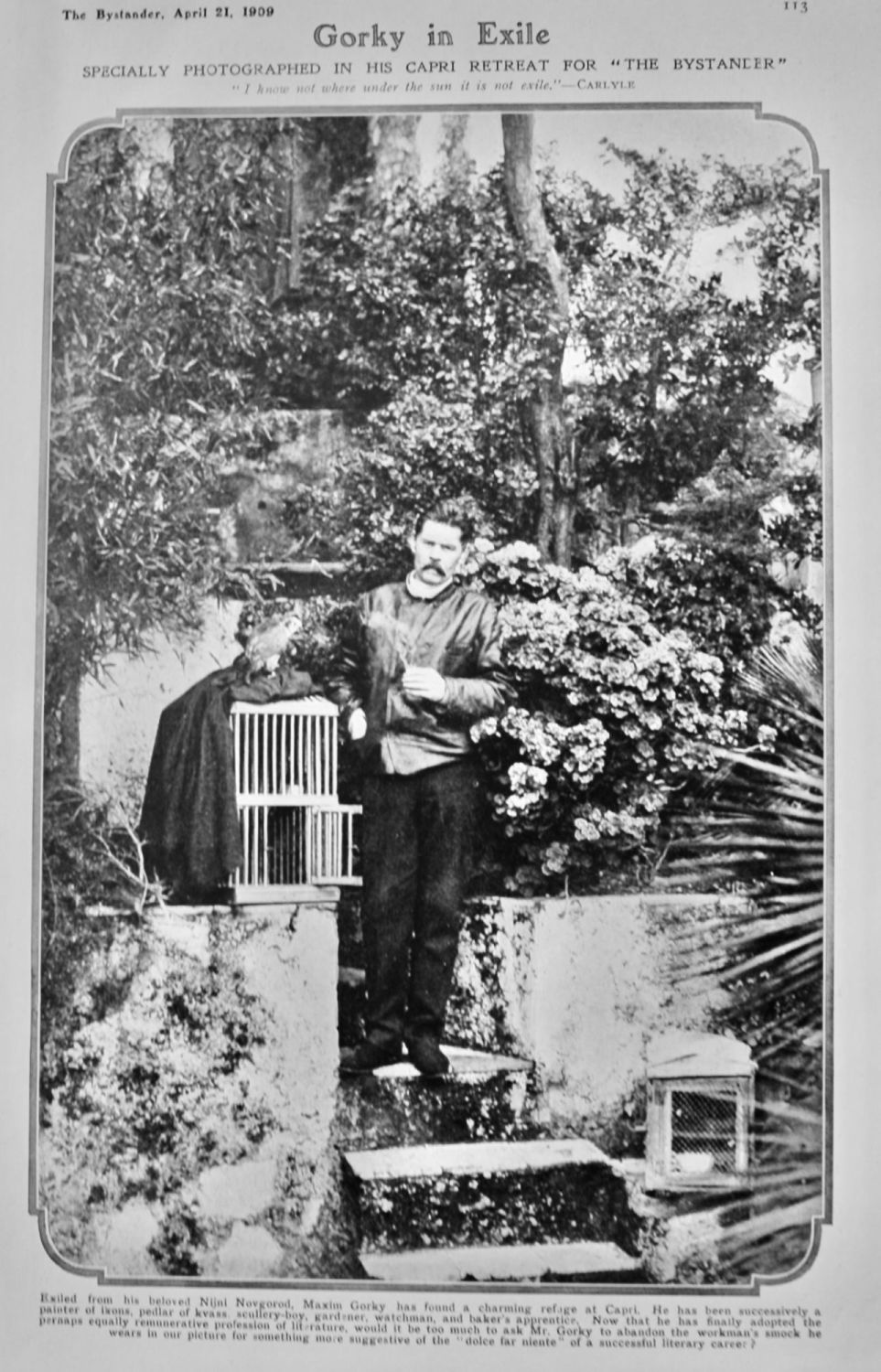 Gorky in Exile : Specially Photographed in his Capri retreat for 
