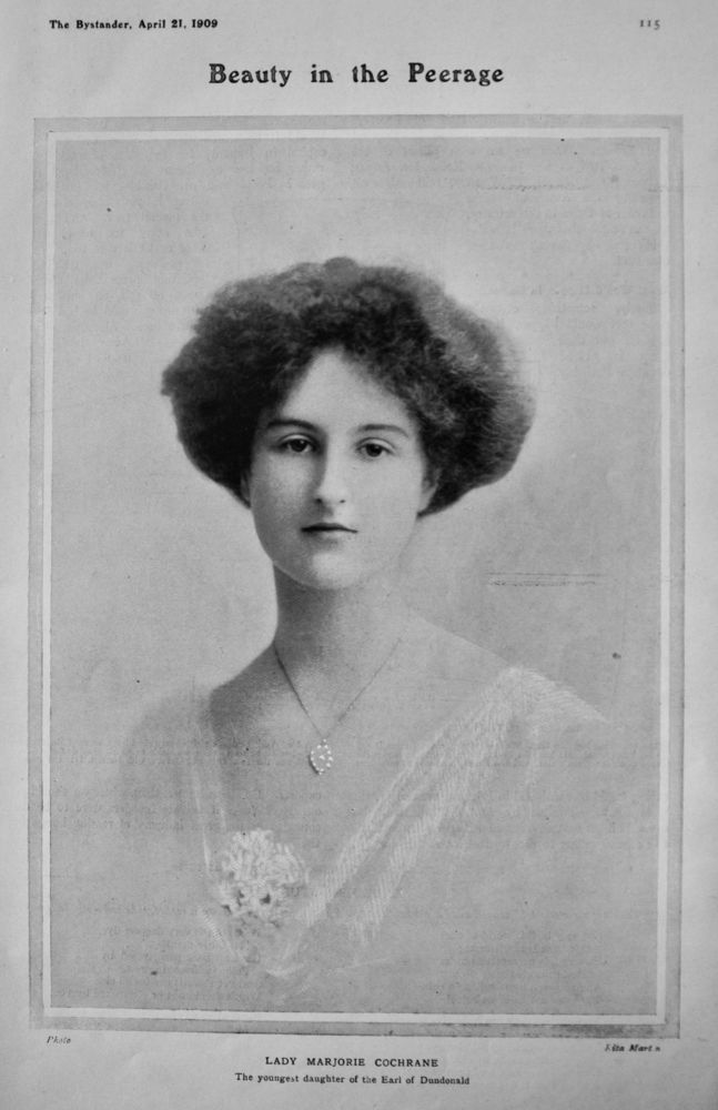 Beauty in the Peerage :  Lady Marjorie Cochrane.  1909.
