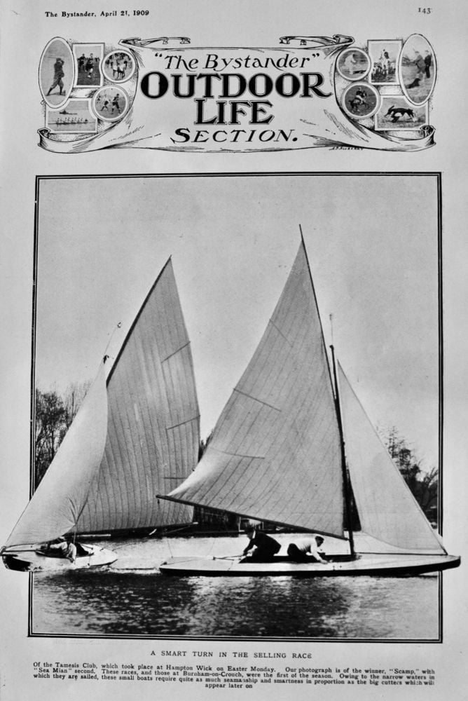 A Smart turn in the Selling Race.  (Sailing). 1909.