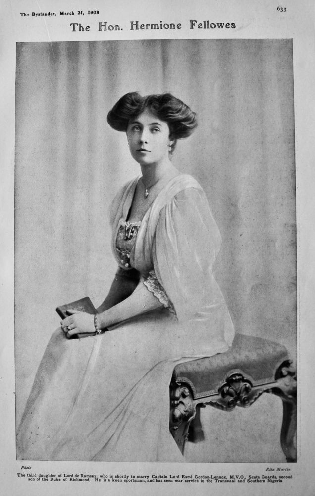 The Hon. Hermione Fellowes.  1909.