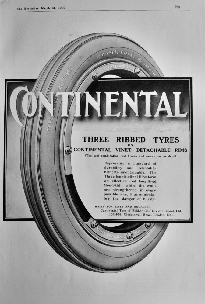 Continental Tyres.  1909.