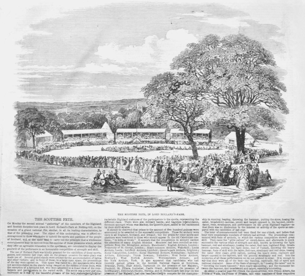 The Scottish Fete, in Lord Holland's Park.  1850.