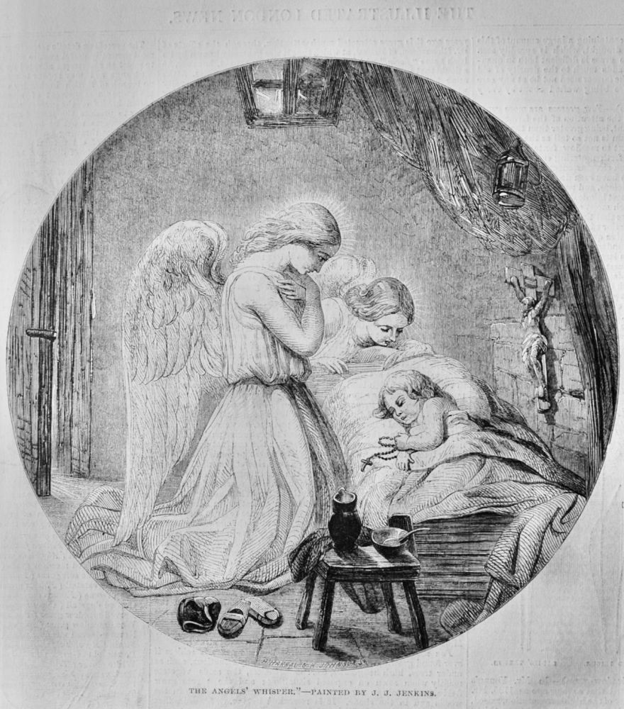 "The Angels' Whisper."- Painted by J. J. Jenkins.  1850.