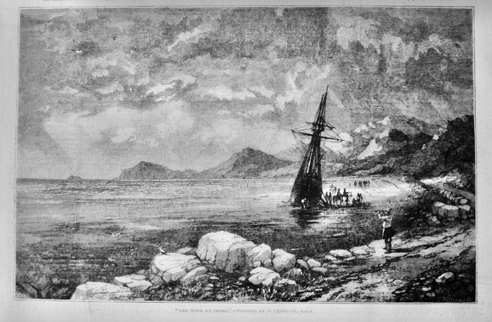 "The Wind on Shore."- Painted by T. Creswick, A.R.A.  1850.