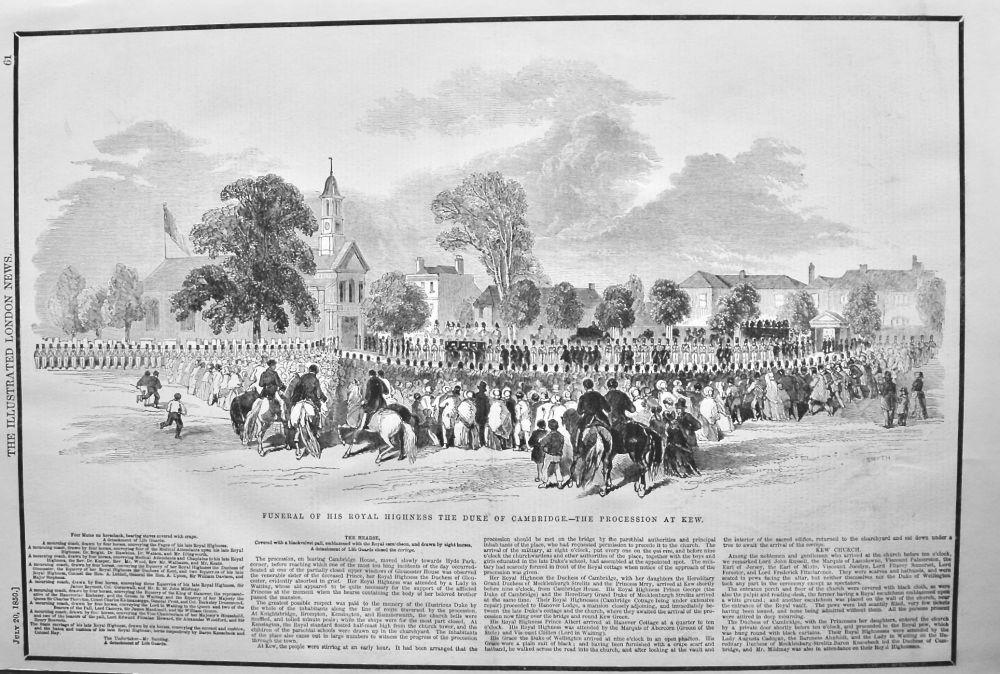 Funeral of His Royal Highness the Duke of Cambridge.- The Procession at Kew. 1850.