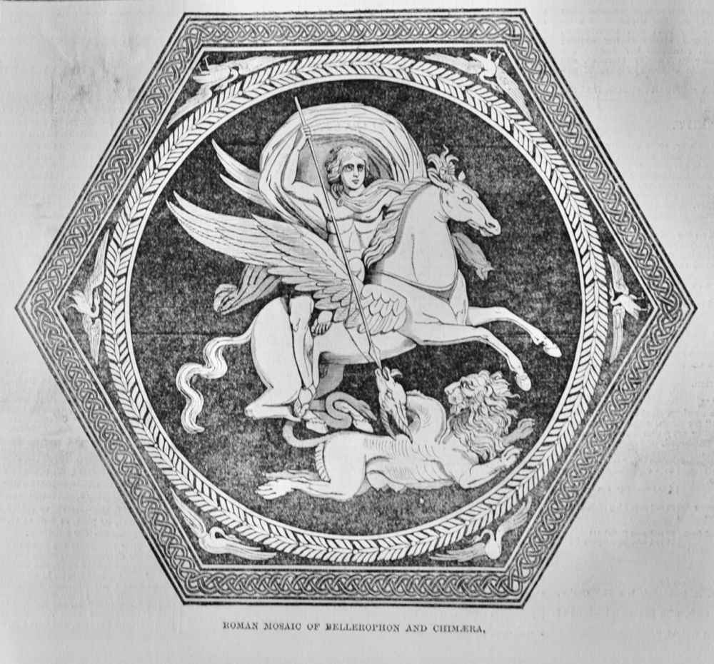 Roman Mosaic of Bellerophon and Chimaera.  1850.