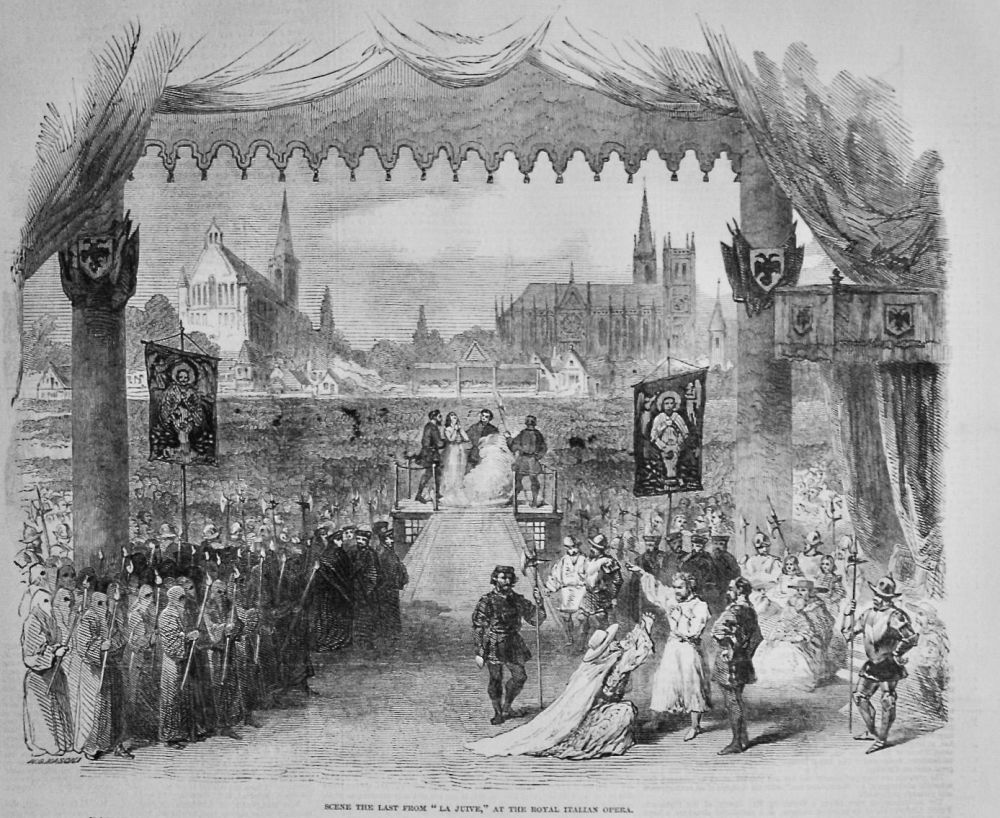 Scene the last from "La Juive," at the Royal Italian Opera.  1850.
