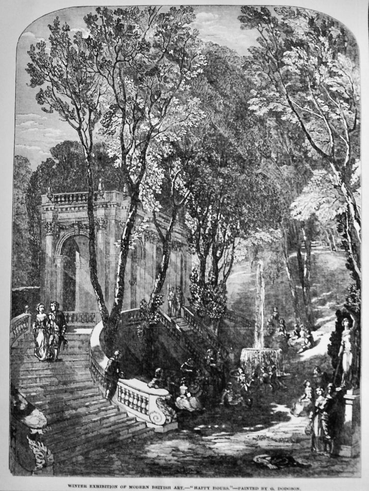 Winter Exhibition of Modern Winter Art.- "Happy Hours."- Painted by G. Dodgson. 1850.