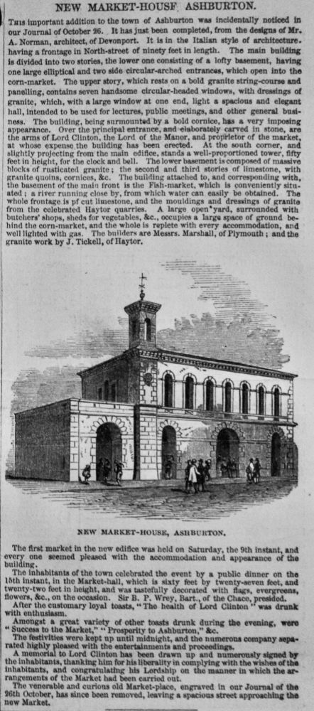 New Market-House, Ashburton.  1850.