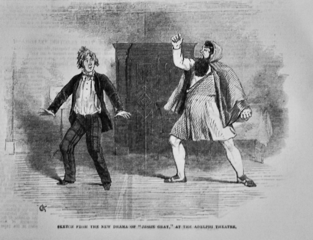 Sketch from the new Drama of "Jessie Gray," at the Adelphi Theatre.  1850