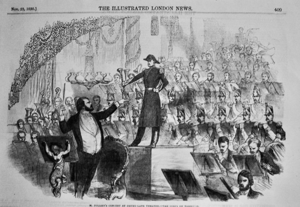 M. Jullien's Concert at Drury-Lane Theatre.- The Corps De Tambours. 1850.