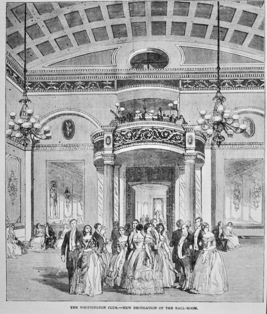 The Whittington Club.- New Decoration of the Ball-Room.  1850.