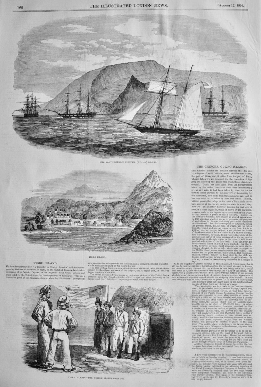The Chincha Guano Islands. &  Tigre Island.  1850.